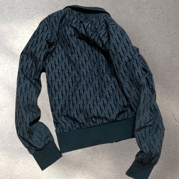 Authentic Christian Dior Zip Up Jacket w/ Velvet Lettering Detail - Picture 4 of 8